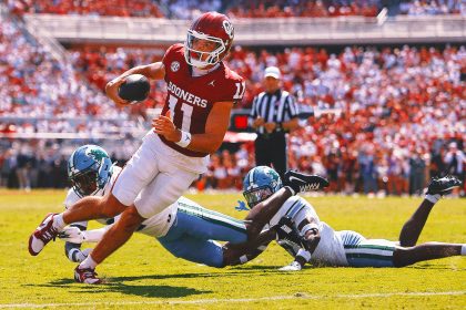 Jackson Arnold totals 3 TDs as No. 15 Oklahoma tops Tulane 34-19