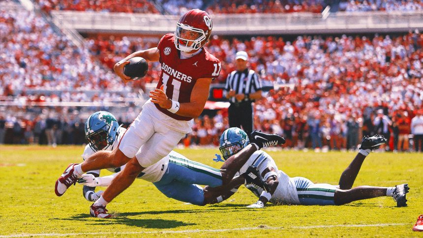 Jackson Arnold totals 3 TDs as No. 15 Oklahoma tops Tulane 34-19