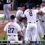 Jason Foley gets Andrew Vaughn to fly out, helping Tigers clinch a playoff berth as the Chicago White Sox lose a MLB record 121 games