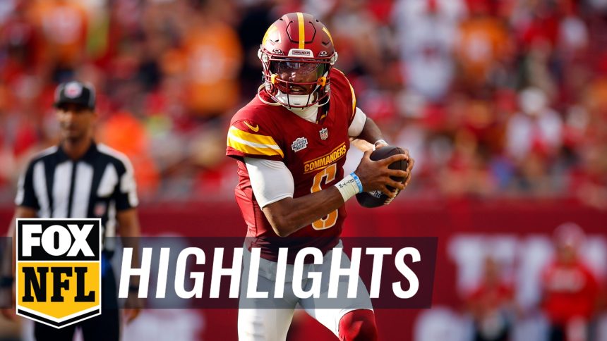 Jayden Daniels leads Commanders to a 21-18 victory over Giants for his first NFL win | NFL Highlights