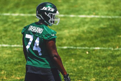 Jets rookie Olu Fashanu will fill in for injured lineman Morgan Moses