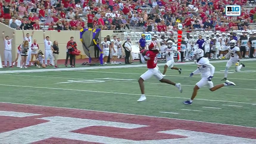 Kurtis Rourke finds Andison Coby for a 38-yard TD, giving Indiana a lead over Western Illinois