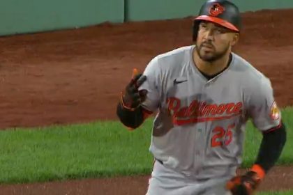 Orioles' Anthony Santander hits 41st home run, the most by a switch-hitter since 2006, to even the score against Red Sox