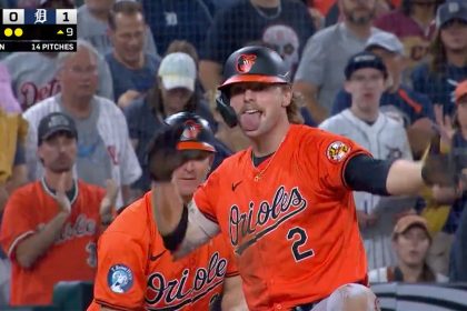 Orioles' Gunnar Henderson breaks up Tigers' combined no-hitter with two outs in the ninth