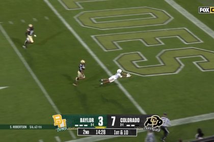 Sawyer Robertson finds Monaray Baldwin for an INCREDIBLE 30-yard TD, giving Baylor the lead over Colorado