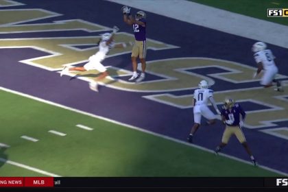 Will Rogers finds Denzel Boston for a second TD, this from 14 yards, extending Washington's lead over Northwestern