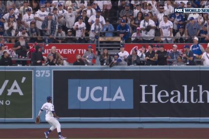 A fan interferes with a ball hit by Yankees' Gleyber Torres, play is ruled a double after review