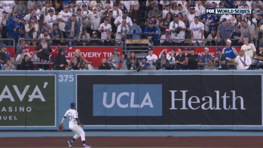 A fan interferes with a ball hit by Yankees' Gleyber Torres, play is ruled a double after review