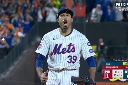 Edwin Diaz strikes out Kyle Schwarber to seal Mets 4-1 victory and NLDS series win over Phillies