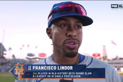 Francisco Lindor and Mark Vientos speak on Mets' NLCS Game 2 win over Dodgers | MLB on FOX