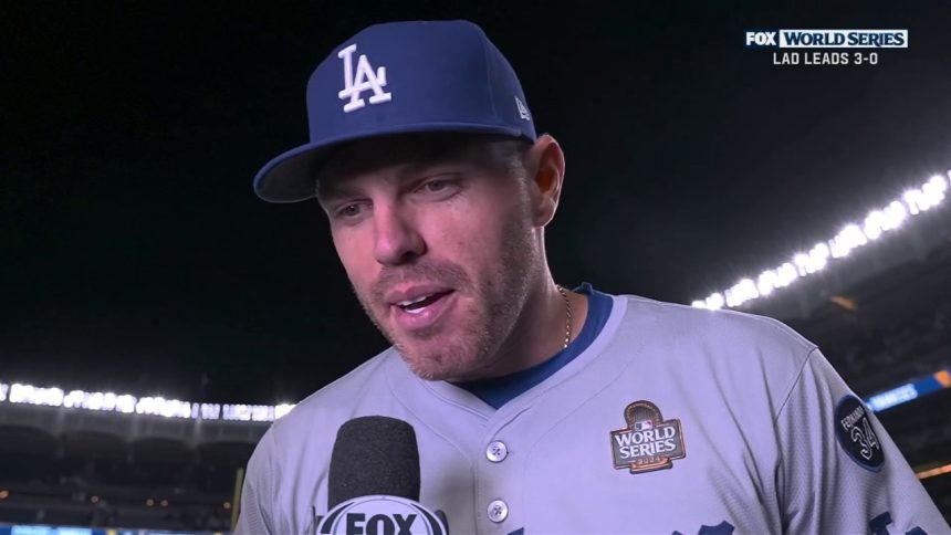 Freddie Freeman on Dodgers' Game 3 win over Yankees in World Series – "One more win" | MLB on FOX