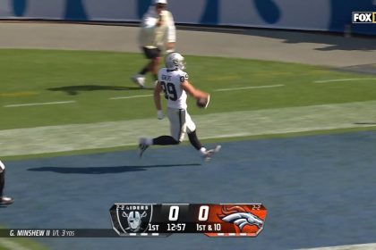 Gardner Minshew finds Brock Bowers on a 57-yard touchdown as Raiders take early lead vs. Broncos