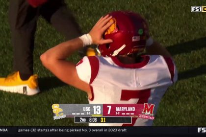 Ja'Kobi Lane secures a SPECTACULAR ONE-HANDED touchdown to give USC a 14-7 lead over Maryland