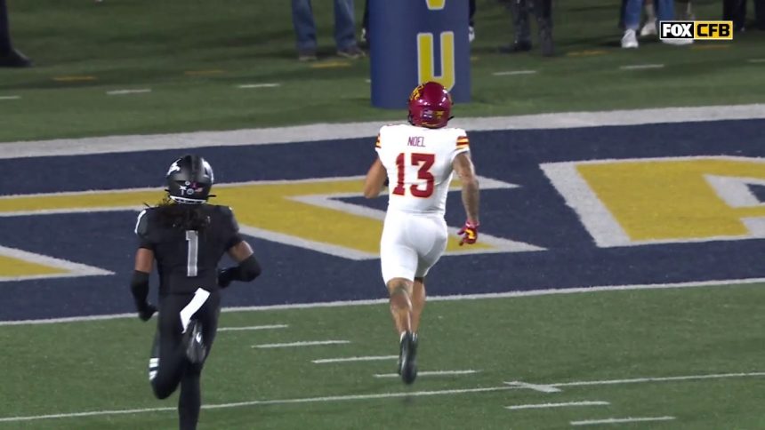 Jaylin Noel goes 60 yards UNTOUCHED in electric 60-yard TD to help Iowa State tie the game vs. West Virginia