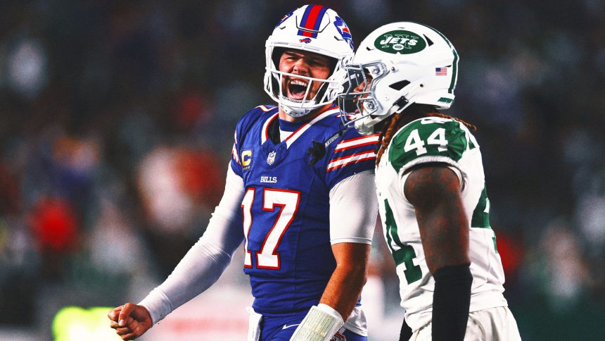 Josh Allen and Bills overcome Aaron Rodgers' Hail Mary to beat Jets 23-20