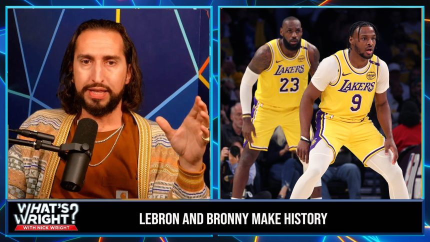 LeBron and Bronny make history as first father-son duo in the NBA | What's Wright?