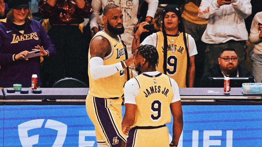 LeBron James, Bronny make NBA history by playing together in Lakers’ 110-103 win over Minnesota