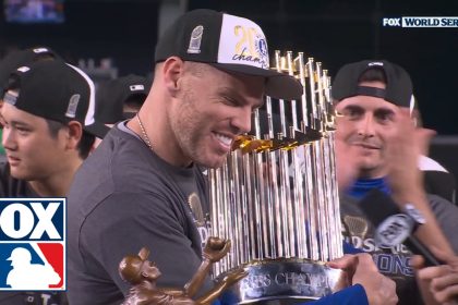 Los Angeles Dodgers' World Series Trophy ceremony, Freddie Freeman wins MVP | MLB on FOX