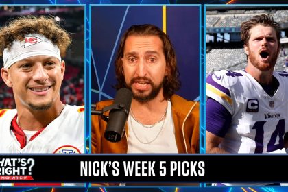 Nick makes rare Chiefs (-5.5) bet, takes Vikings (-2.5) across the pond in Week 5 | What's Wright?