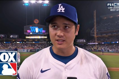 Shohei Ohtani on Dodgers' Game 1 win vs. Padres, postseason debut | MLB on FOX