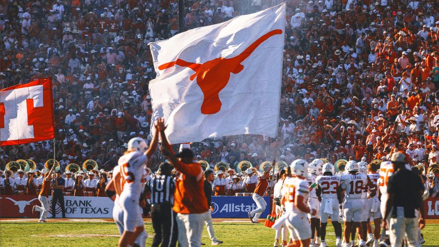 Texas players plant flag through Baker Mayfield Oklahoma jersey following win