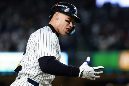 Yankees' Aaron Judge hits his first homer of the postseason, solidifying the win over the Guardians