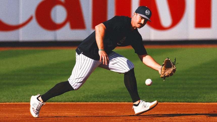 Yankees give Jon Berti professional debut at first base vs. Royals in ALDS Game 2