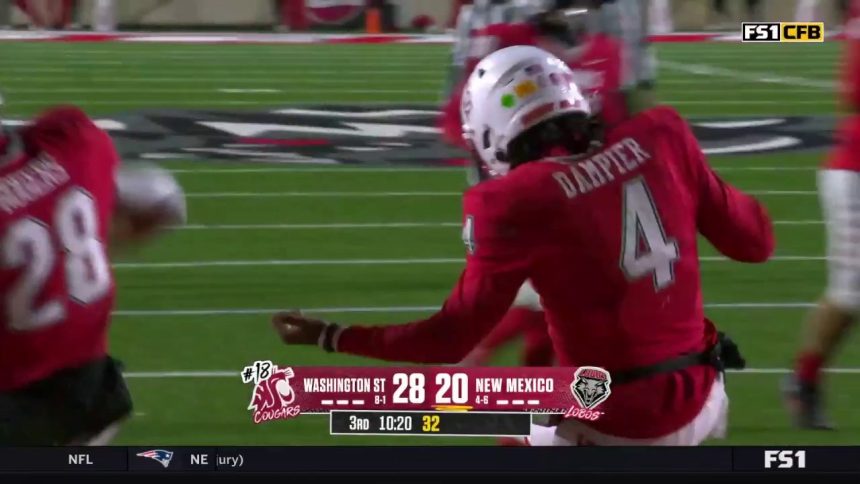 Devon Dampier rushes for 33-yard touchdown to help New Mexico shrink Washington State's lead