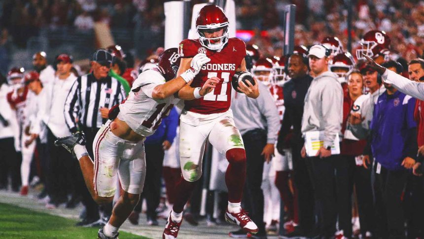 Oklahoma stuns No. 7 Alabama 24-3 to reach bowl eligibility