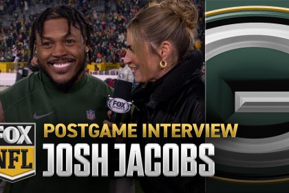 Packers' Josh Jacobs on scoring three touchdowns vs. 49ers – 'I just be out there playing'