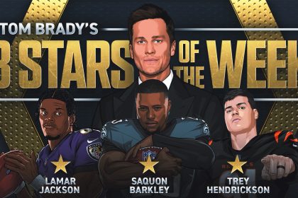 Tom Brady's 3 Stars of Week 9, including Eagles' Saquon Barkley