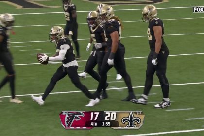 Tyrann Mathieu's clutch interception seals Saints' 20-17 victory over Falcons