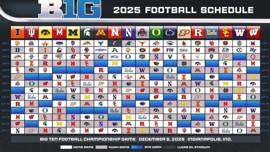 Big Ten Conference releases 2024 football schedule