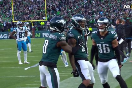 Darius Slay Jr.'s diving deflection seals Eagles' 22-16 victory over Panthers