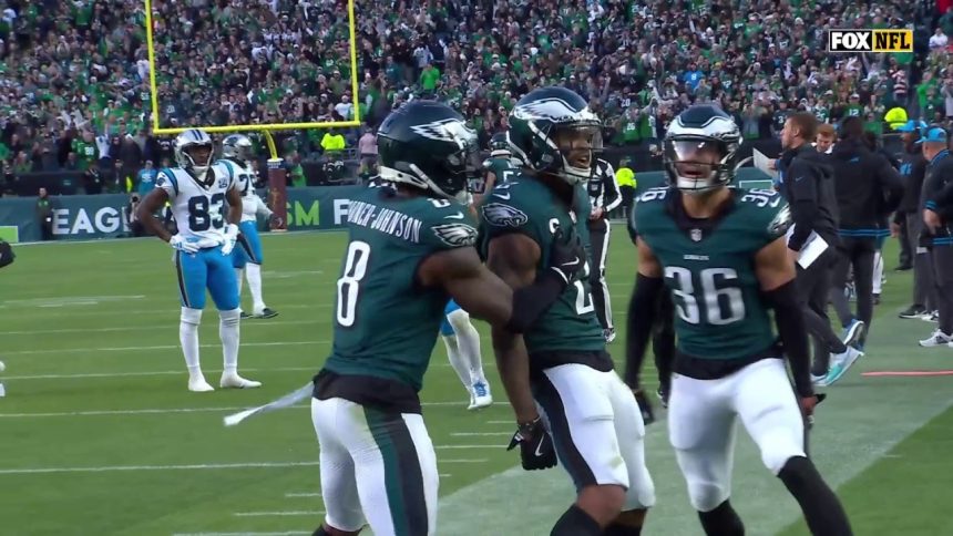 Darius Slay Jr.'s diving deflection seals Eagles' 22-16 victory over Panthers