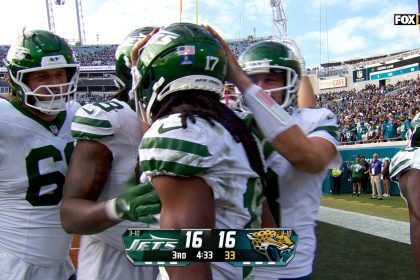 Davante Adams catches 100th career touchdown to give Jets 17-16 lead over Jaguars