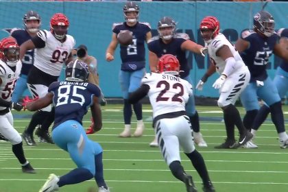 Geno Stone takes it 60 yards for a PICK-SIX to extend Bengals' lead over Titans | NFL Highlights