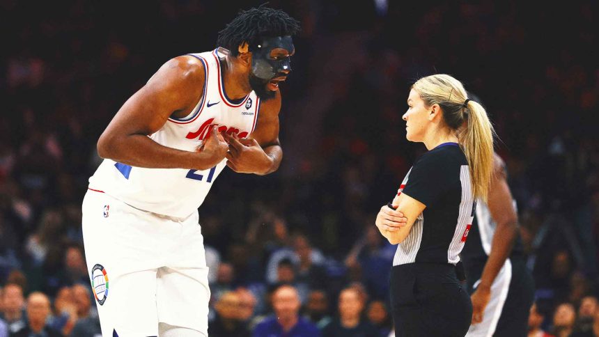 Joel Embiid ejected with 2 technicals in game vs. Victor Wembanyama and Spurs