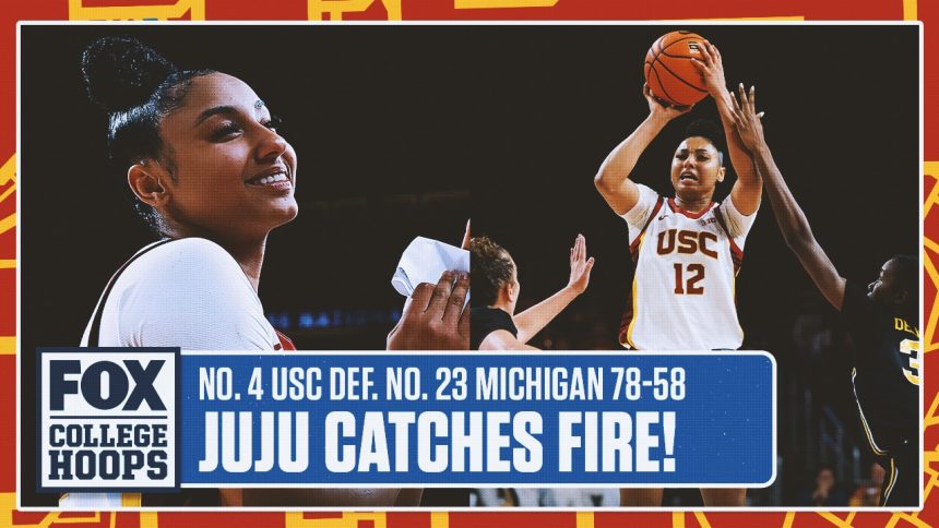 Juju Watkins drops 31 points in No. 4 USC's 78-58 win vs. No. 23 Michigan | CBB on FOX