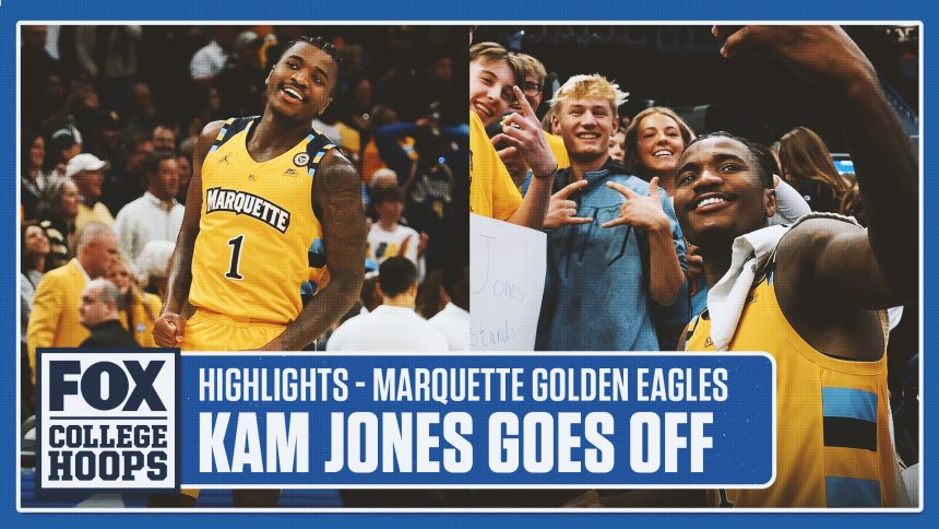 Kam Jones drops 32 points in Marquette's 88-74 win over Wisconsin | FOX Hoops Player Highlight