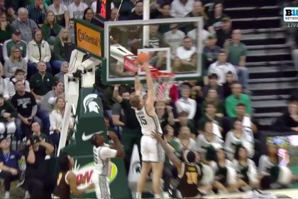 Michigan State's Carson Cooper throws down two-handed alley-oop to extend lead over Western Michigan