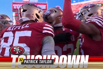 Patrick Taylor blasts through the middle for a rushing touchdown to extend 49ers lead to 38-13 over Bears