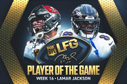 Tom Brady's LFG Player of the Game for Week 16: Ravens QB Lamar Jackson