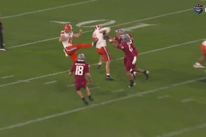 Washington State takes a 21-14 lead over Syracuse after a blocked punt and Josh Meredith recovery