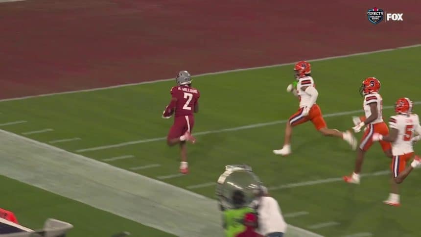 Zevi Eckhaus connects with Kyle Williams on a 66-yard TD, bringing Washington State to a 14-14 tie with Syracuse