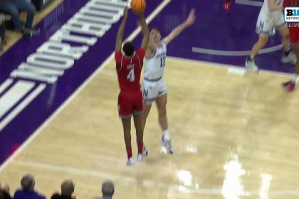 Ace Bailey sinks corner 3-pointer as Rutgers take 43-35 lead over Northwestern at halftime