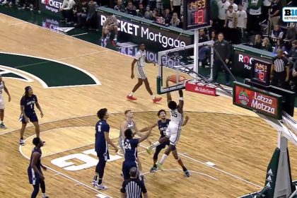 Coen Carr throws down MONSTROUS and-1 dunk to extend Michigan State's lead over Penn State