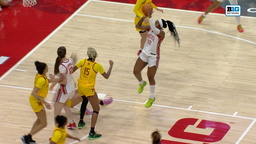 Cotie McMahon knocks down tough fadeaway jump shot to seal Ohio State's 77-64 victory over Maryland