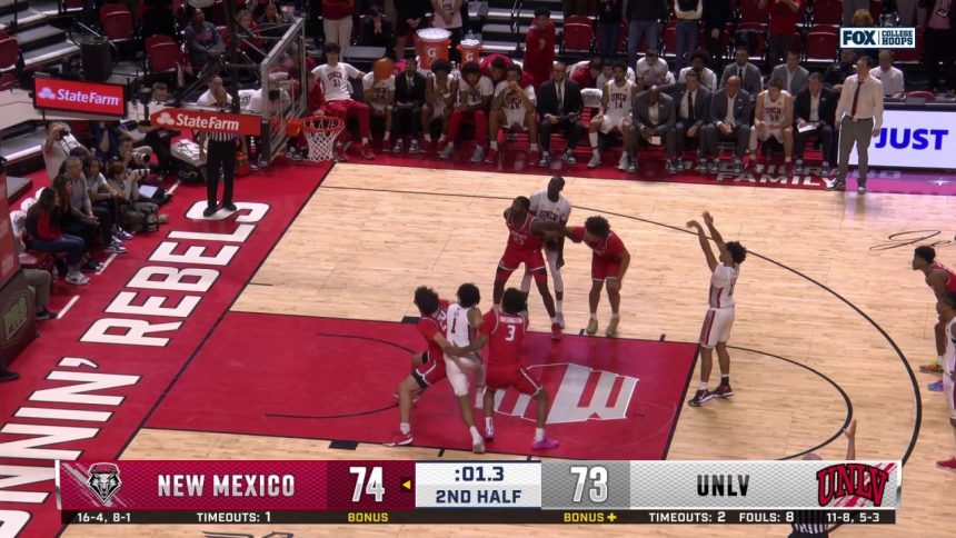 Dedan Thomas Jr. misses clutch free throw to tie the game vs. New Mexico to cement UNLV's defeat