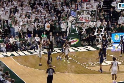 Jaden Akins knocks down 3-pointer to extend Michigan State's lead to double digits over Penn State